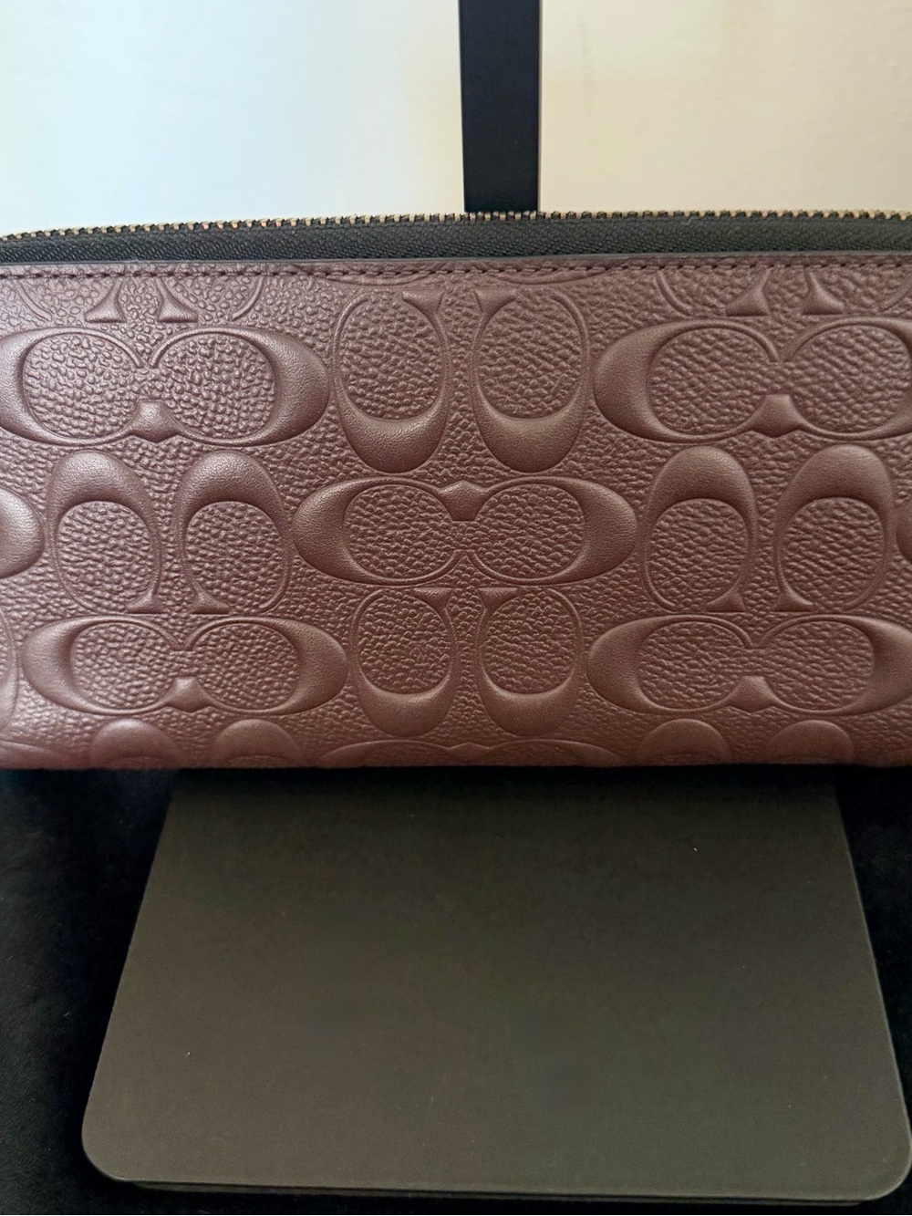 Coach Men's Embossed Signature Toiletry Pouch - Dark Brown